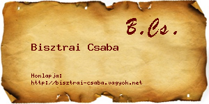 Bisztrai Csaba névjegykártya